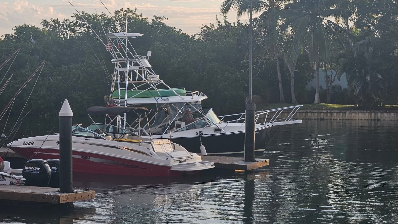 Sportfishing boats tied up at the dock in Marina Nuevo Vallarta, where Ol' Salty's Ranch fishing charters depart