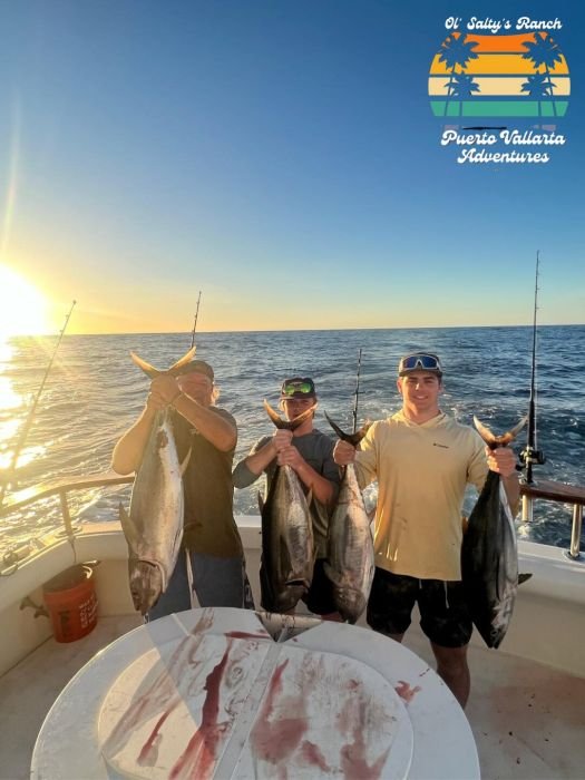 Tuna on the deck of Steel n Time at sunset