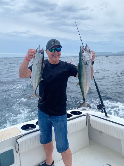 Two bonito on a half-day charter