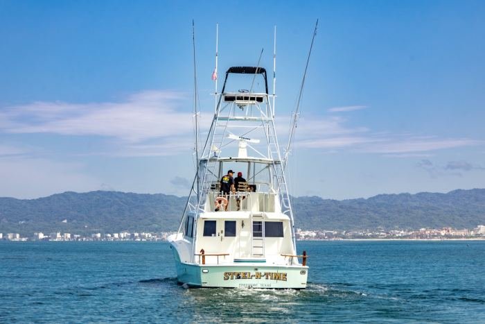 Steel n Time heading out with the Puerto Vallarta mountains behind