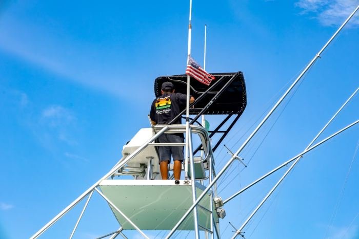 Up in the tuna tower aboard Steel n Time